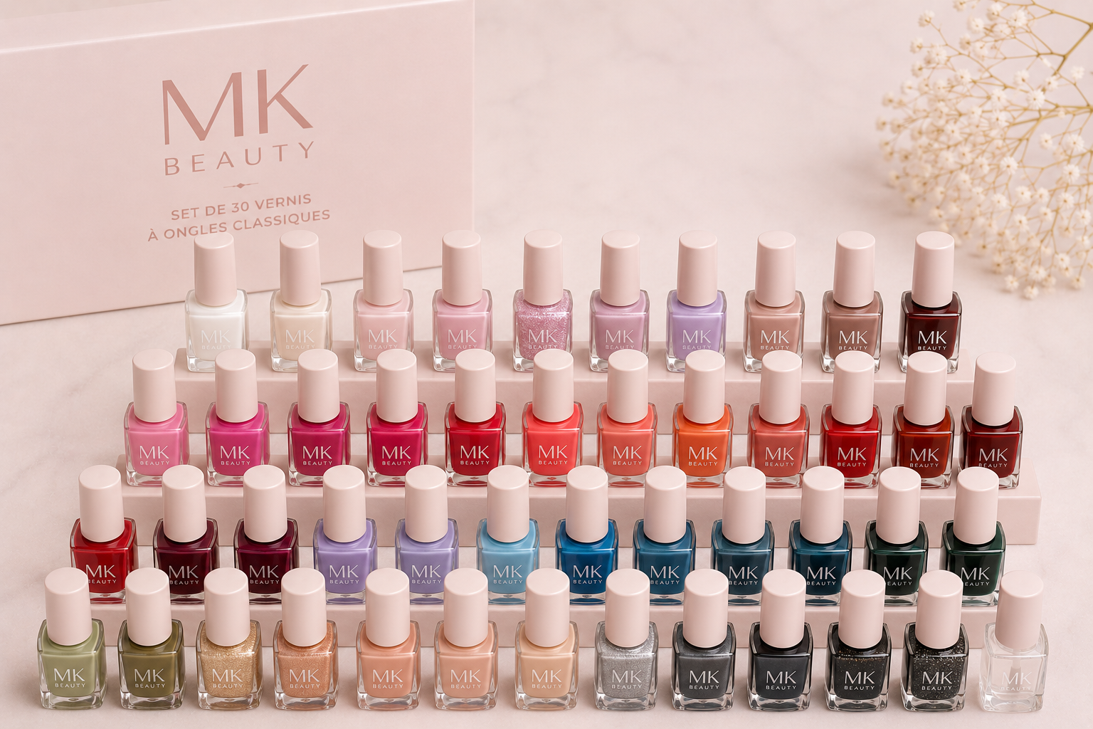 Lot de 30 couleurs de vernis classique